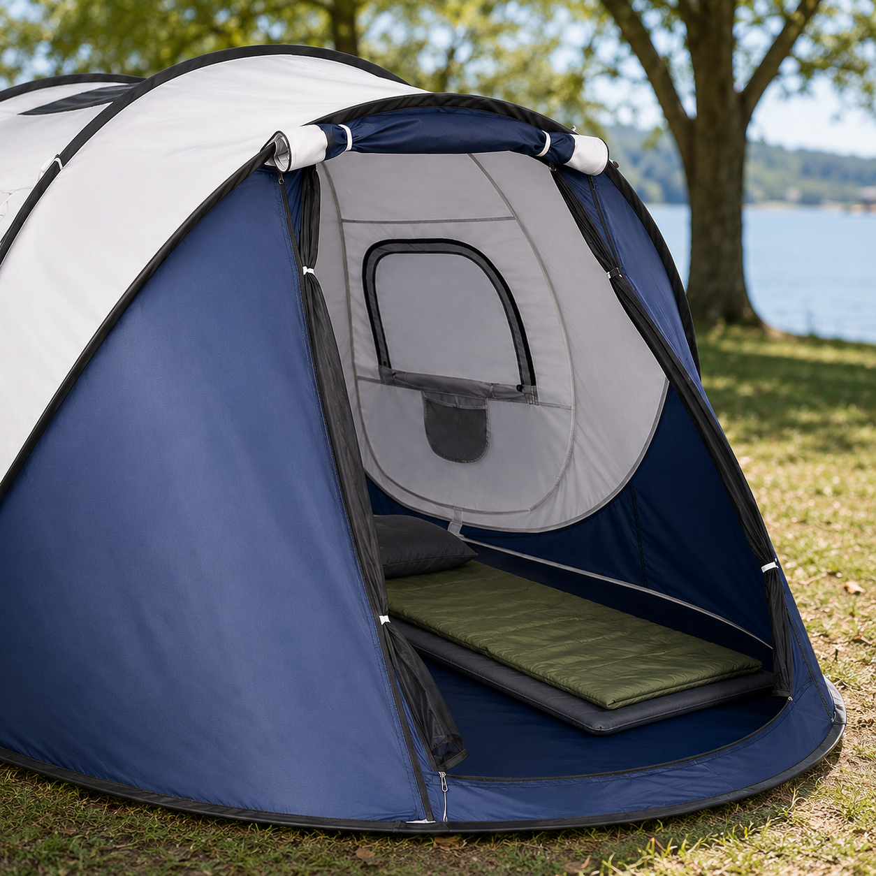 FLOECREST 4-Person Instant Pop-Up Camping Tent with Carry Bag
