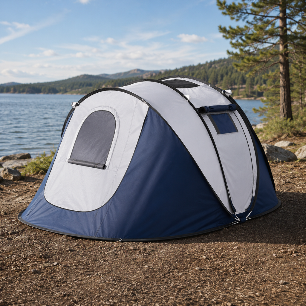 FLOECREST 4-Person Instant Pop-Up Camping Tent with Carry Bag