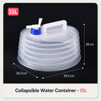 Pack-Flat Collapsible Water Container with Built-In Top Spigot