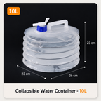 Pack-Flat Collapsible Water Container with Built-In Top Spigot