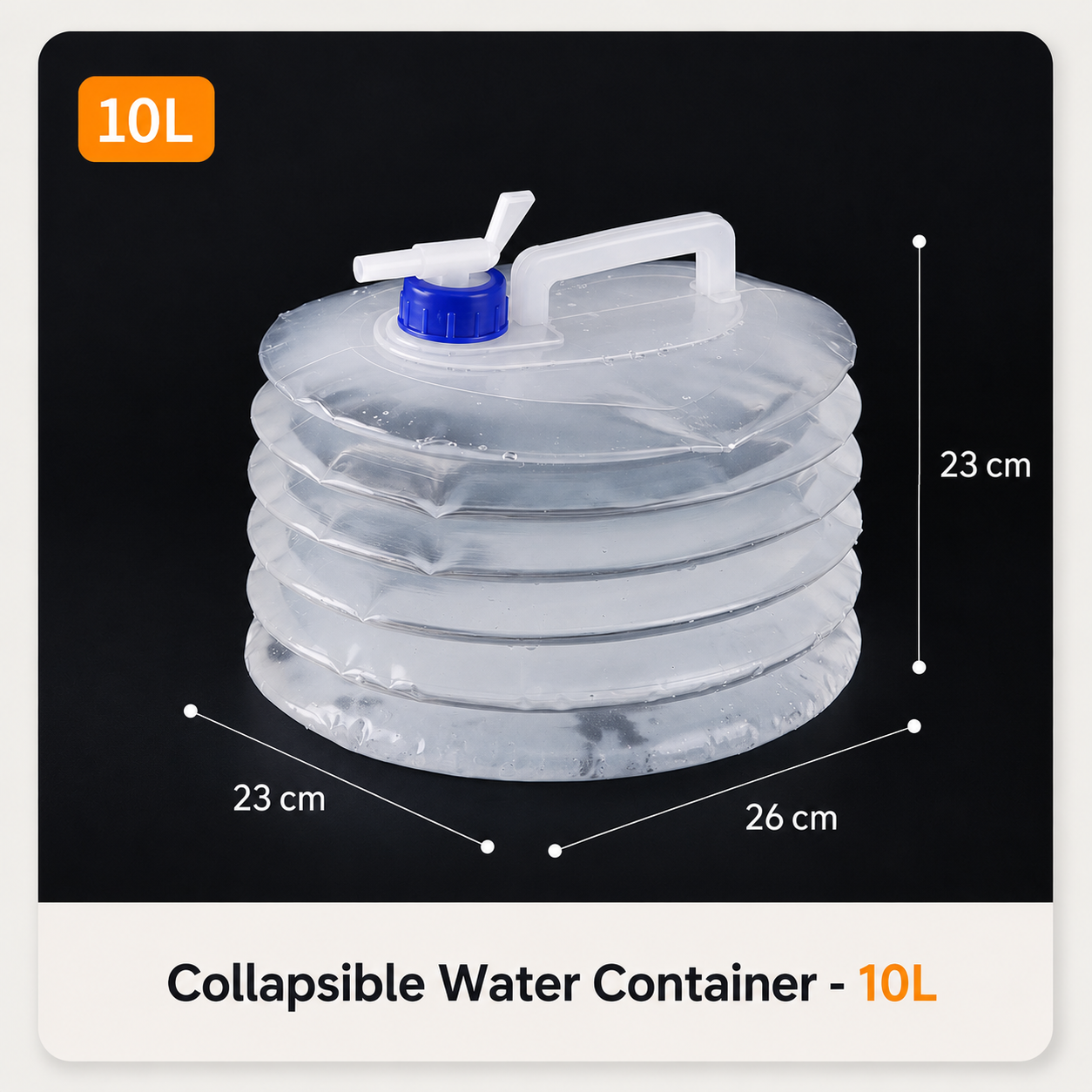 Pack-Flat Collapsible Water Container with Built-In Top Spigot