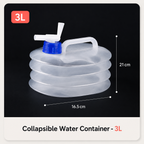 Pack-Flat Collapsible Water Container with Built-In Top Spigot