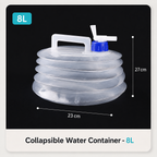 Pack-Flat Collapsible Water Container with Built-In Top Spigot