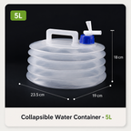 Pack-Flat Collapsible Water Container with Built-In Top Spigot