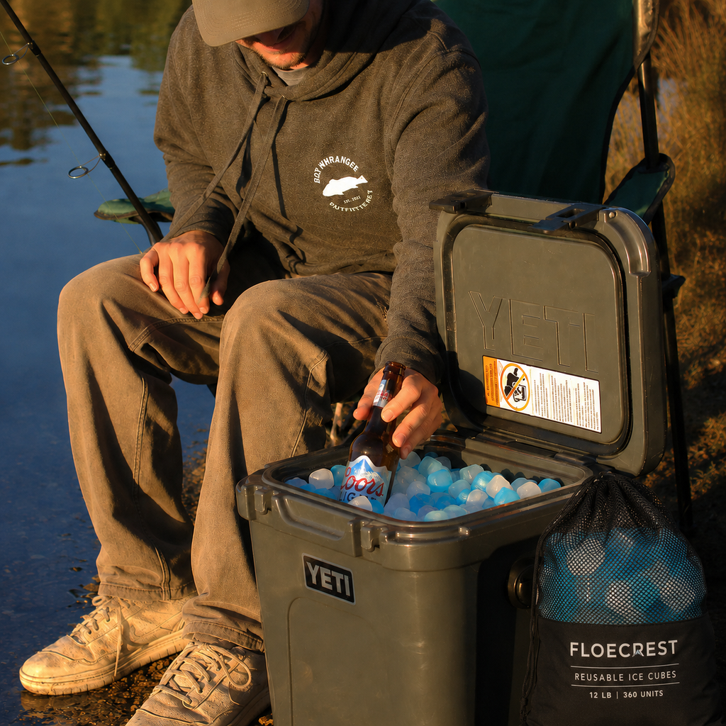 FLOECREST Blue Reusable Ice Cubes with Mesh Storage Bag – 12LB（360 PCS）