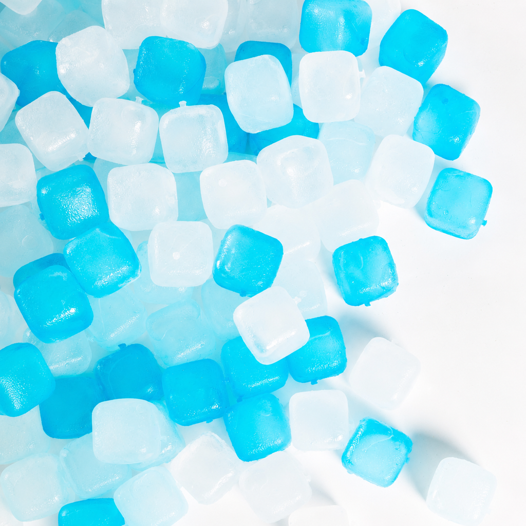 FLOECREST Blue Reusable Ice Cubes with Mesh Storage Bag – 12LB（360 PCS）