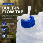 Pack-Flat Collapsible Water Container with Built-In Top Spigot
