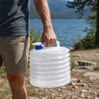 Pack-Flat Collapsible Water Container with Built-In Top Spigot